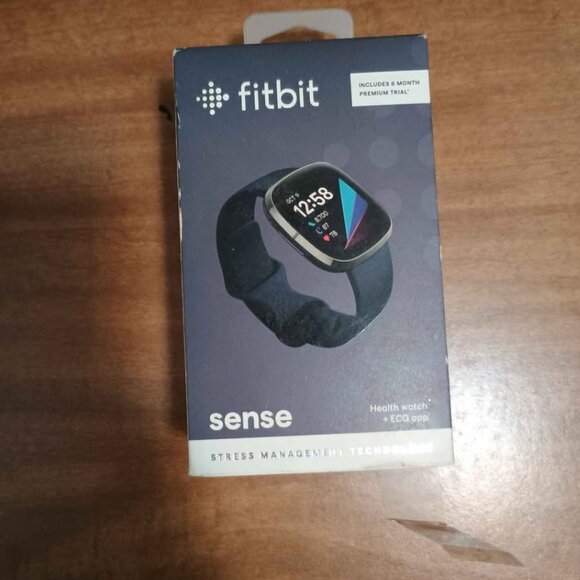 Fitbit Sense Smartwatch Flawless Condition w/ Charger Faceplate Protector ect
